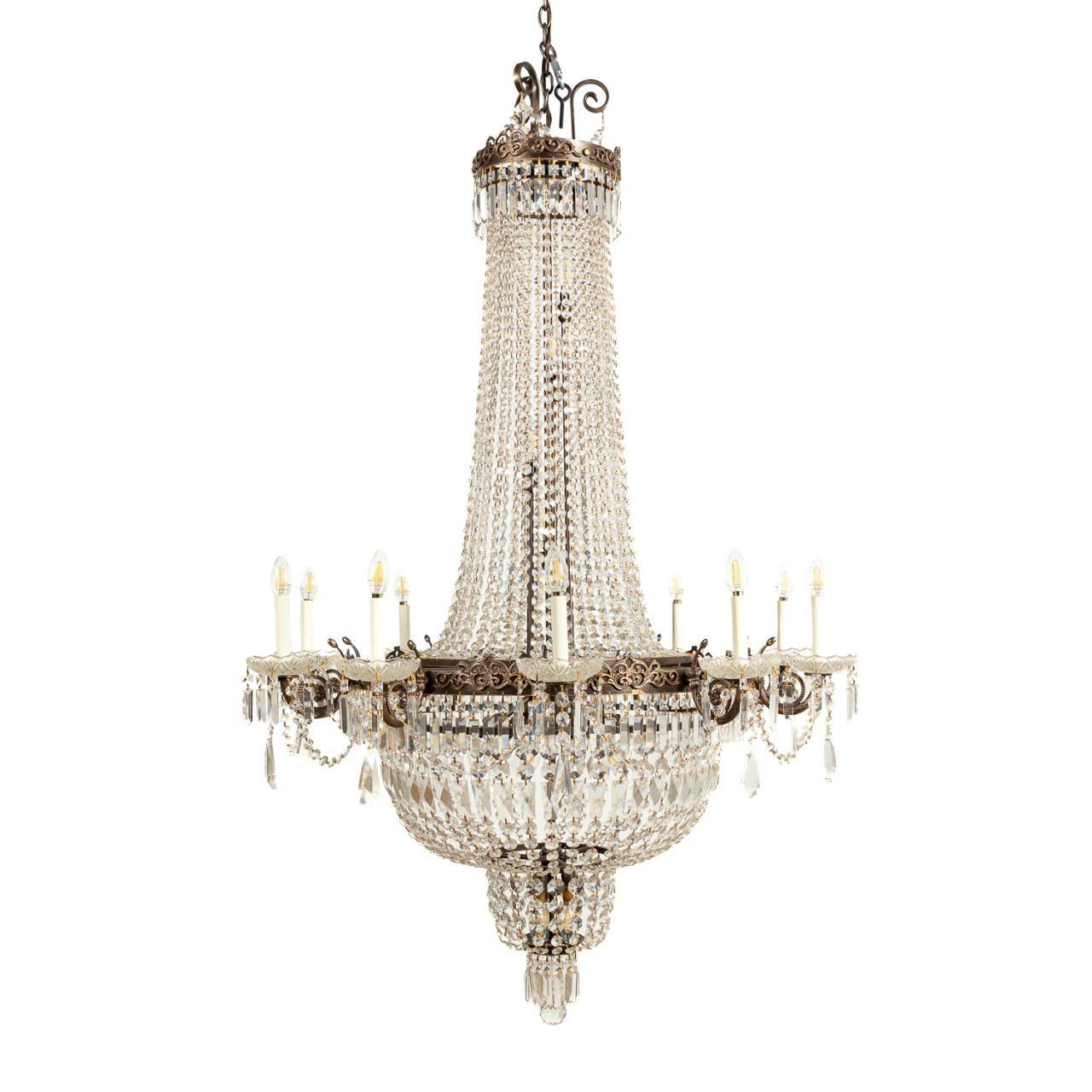 EMPIRE-STYLE TEN-LIGHT CRYSTAL BASKET