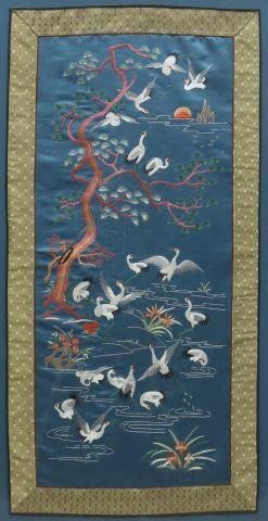 FRAMED CHINESE EMBROIDERED SILK 35a47d