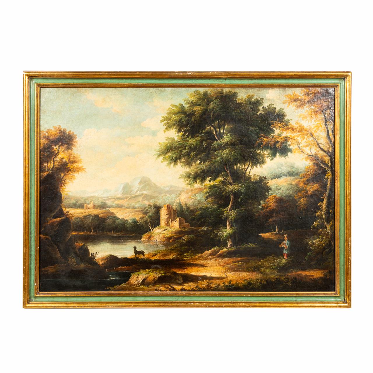 19TH C CONTINENTAL OIL ON CANVAS 35a498