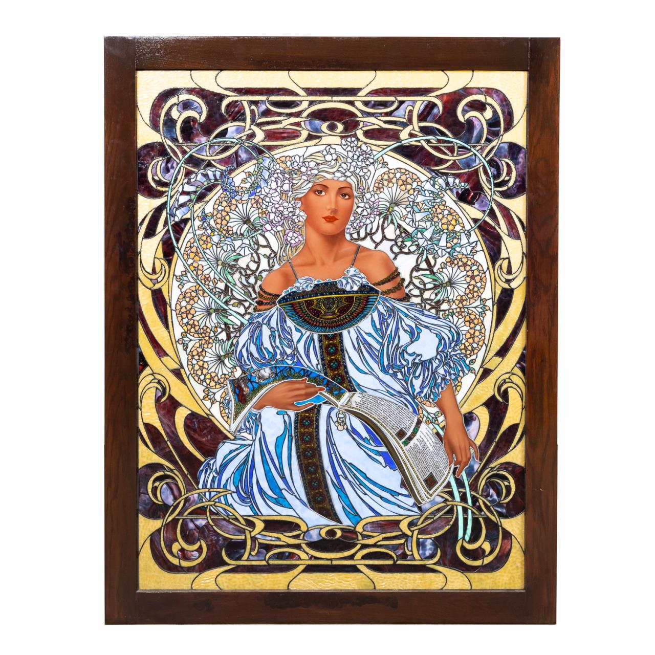 BOGENRIEF ART NOUVEAU-STYLE STAINED