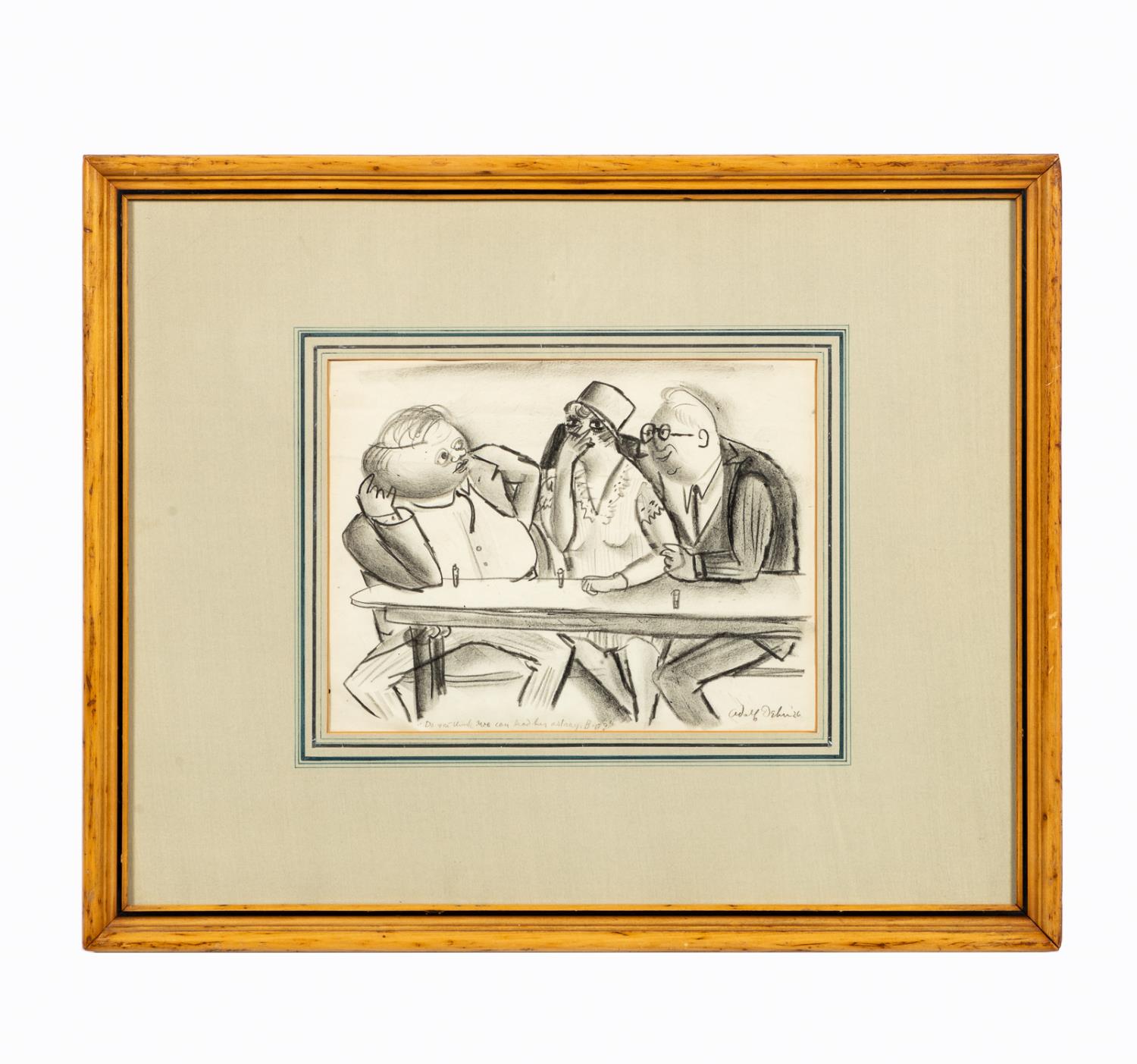 ADOLF DEHN, FIGURAL DRAWING. FRAMED.