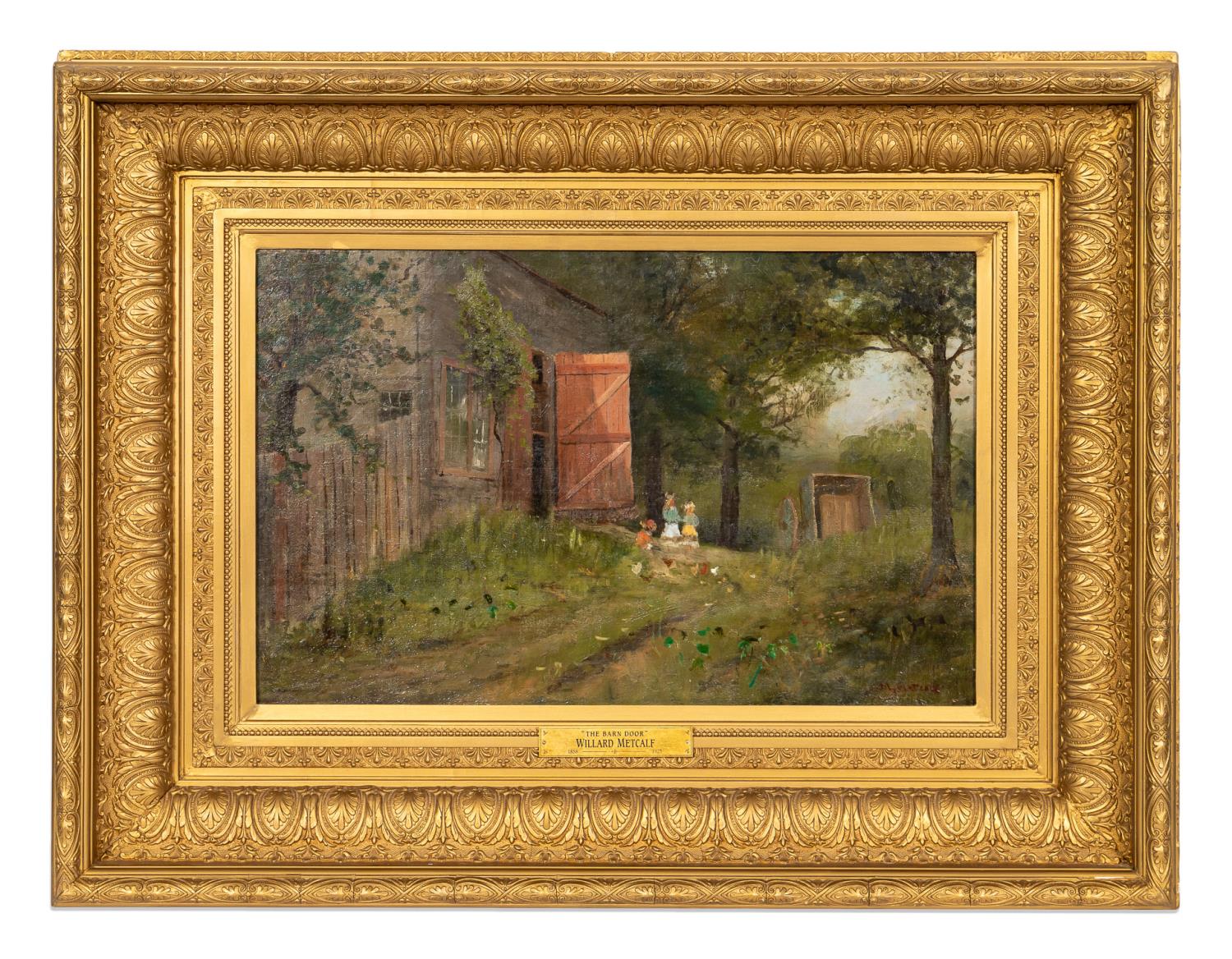 WILLARD METCALF THE BARN DOOR  35a537