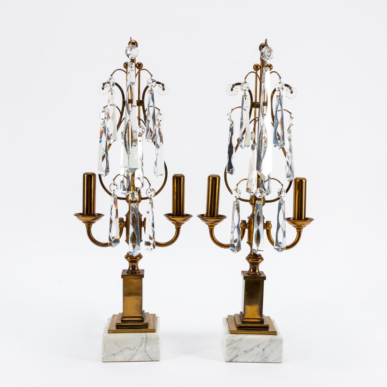 PR., HOLLYWOOD REGENCY TWO-LIGHT LYRE-FORM