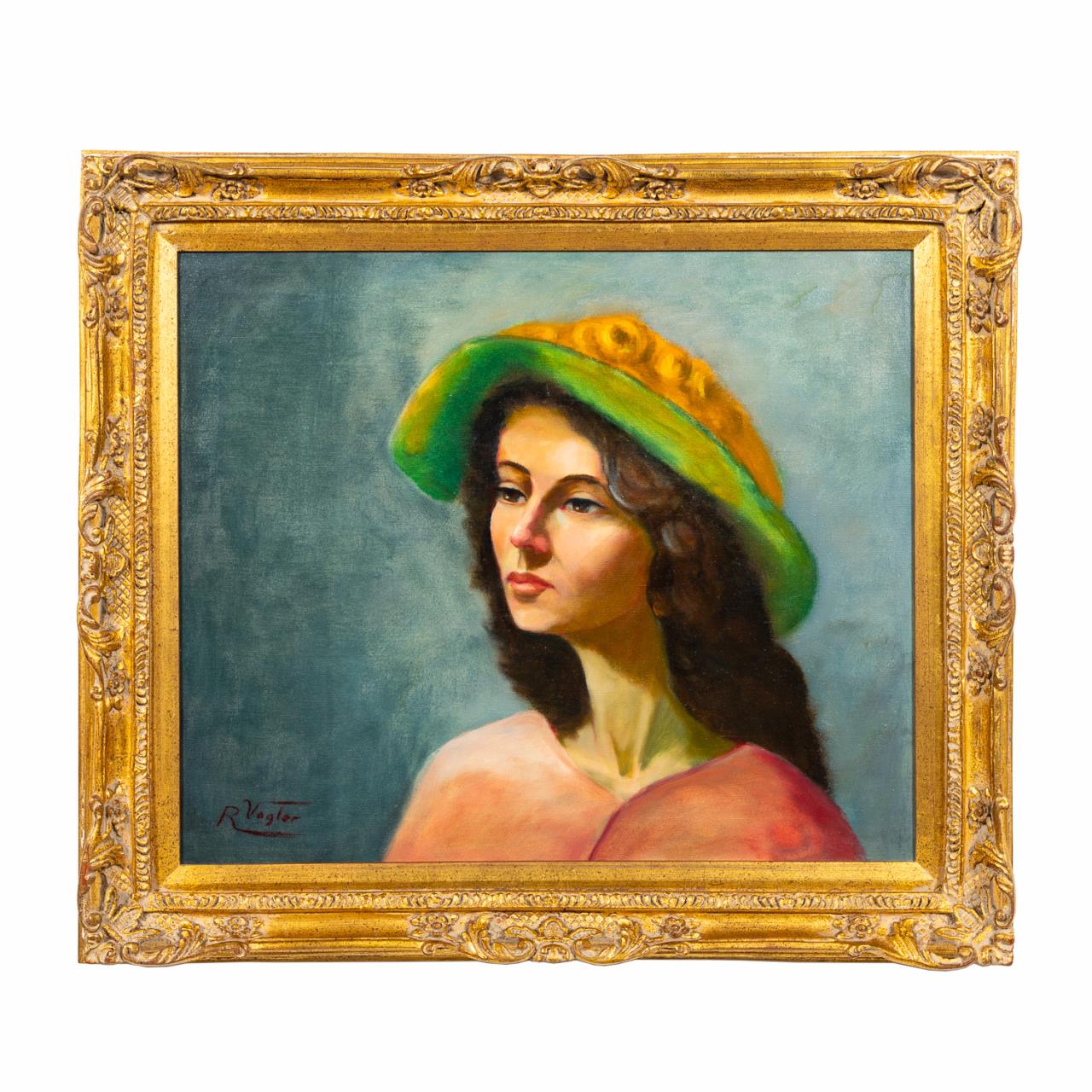 R, VOGLER, PORTRAIT OF A LADY IN GREEN