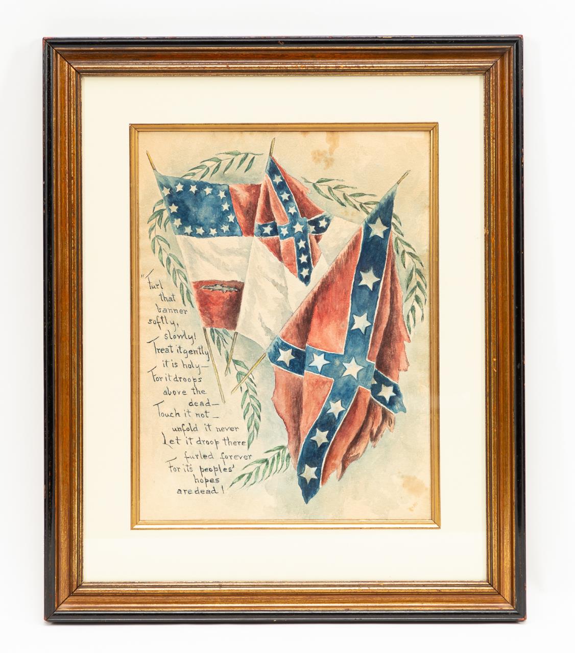 CONFEDERATE LOST CAUSE WATERCOLOR  35a55d