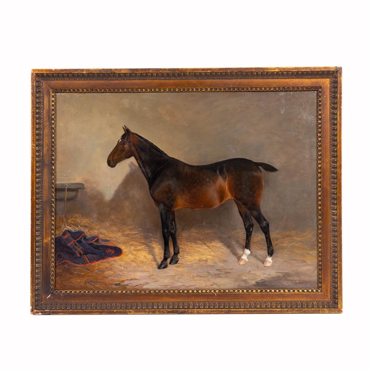 WILLIAM REDWORTH, HORSE IN STABLE,