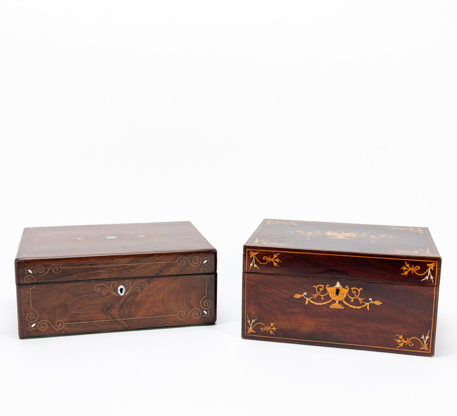TWO PIECES 19TH C ENGLISH INLAID 35a60b