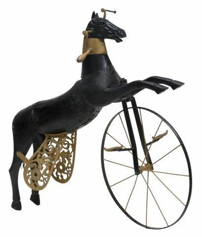 FRENCH HORSE VELOCIPEDE TOY TRICYCLE  35a642