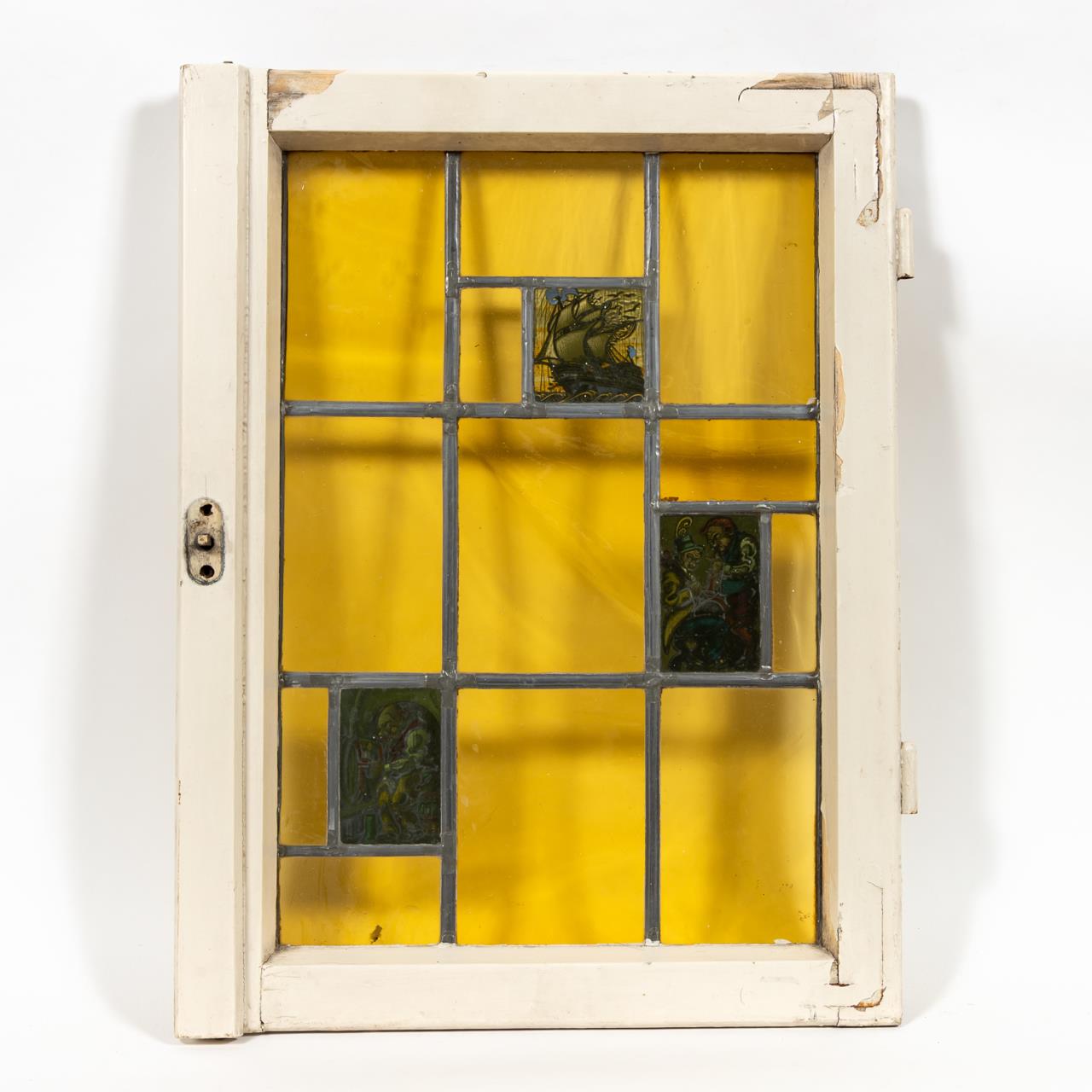 BRITISH LEADED GLASS WINDOW WITH
