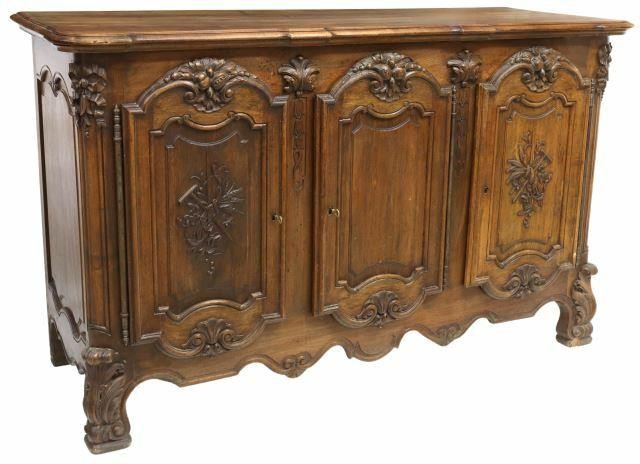 FRENCH LOUIS XV STYLE CARVED WALNUT 35a67b