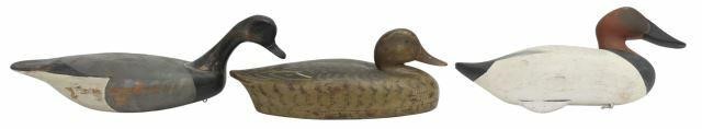  3 VINTAGE CARVED PAINTED DUCK 35a699