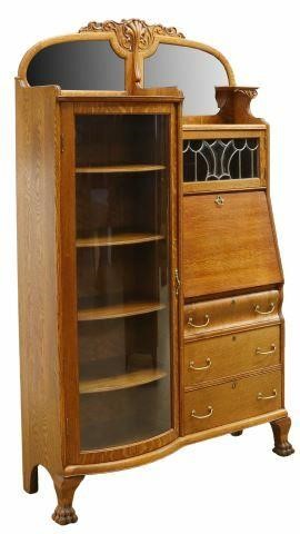 AMERICAN OAK SIDE BY SIDE SECRETARY 35a6b5