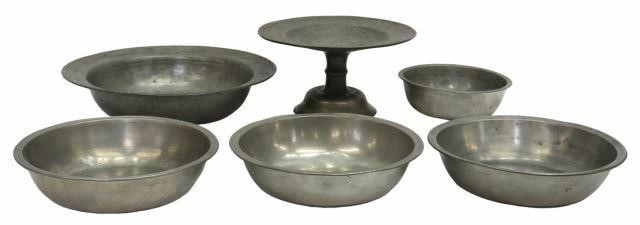 (6) AMERICAN & CONTINENTAL PEWTER