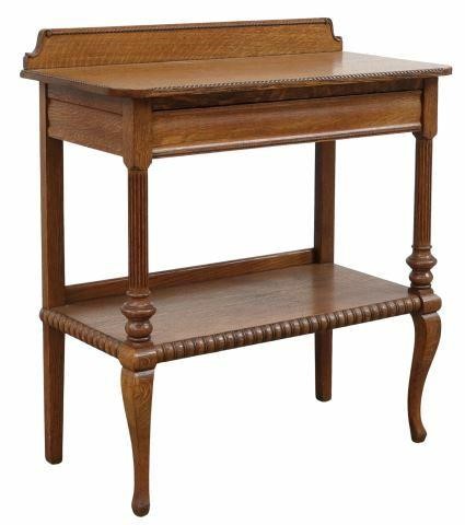 AMERICAN CARVED OAK TWO TIER SERVER  35a6bd