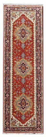 HAND-TIED PERSIAN SERAPI RUNNER,