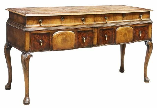 ENGLISH GEORGIAN STYLE BURLED WALNUT 35a709