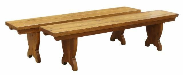  2 FRENCH PROVINCIAL OAK BENCHES  35a711