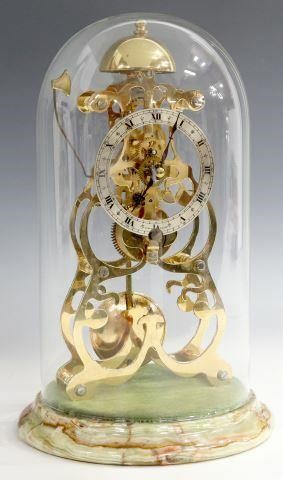 ENGLISH BRASS SKELETON CLOCK UNDER 35a722