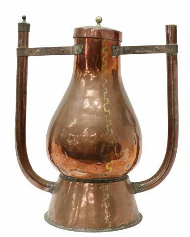 LARGE COPPER CLEAVED WATER EWER, 25HLarge