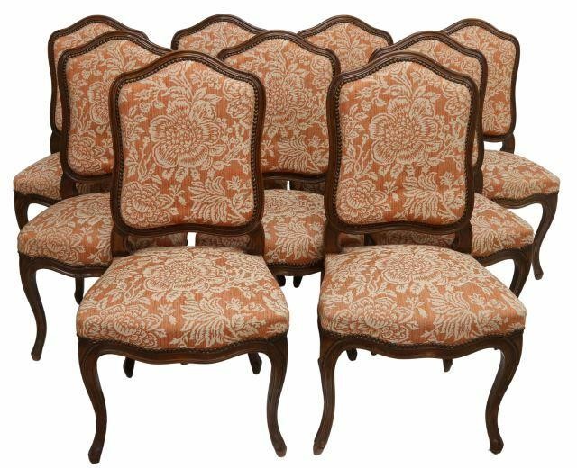  9 FRENCH LOUIS XV STYLE UPHOLSTERED 35a782