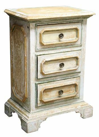 FRENCH PAINT DECORATED BEDSIDE 35a796