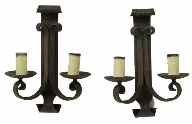 2 FRENCH GOTHIC REVIVAL WROUGHT 35a7ae