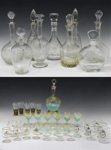 (LOT) CRYSTAL LIQUOR DECANTERS & STEMWARE(lot)