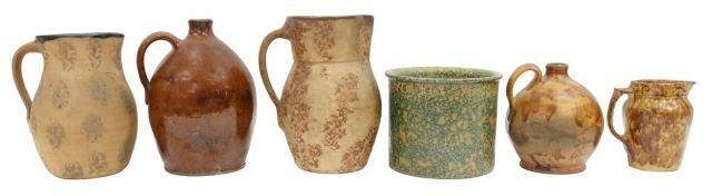 (6) AMERICAN STONEWARE POTTERY JUGS