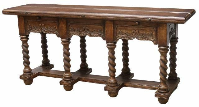 BAROQUE STYLE FLIP TOP CARVED OAK 35a81f