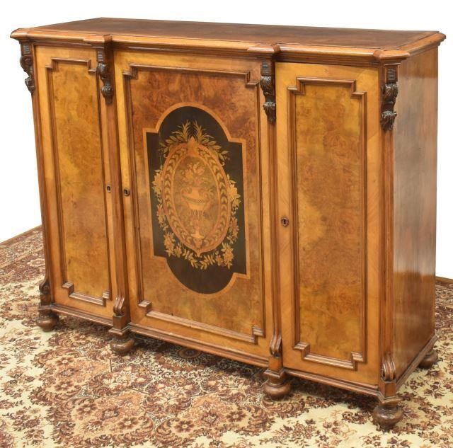 CONTINENTAL BURLWOOD FLORAL MARQUETRY