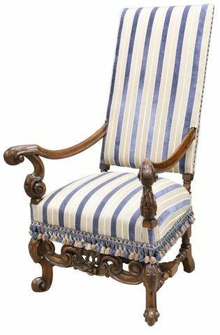 FRENCH WALNUT FRAMED HIGHBACK ARMCHAIRFrench 35a82e