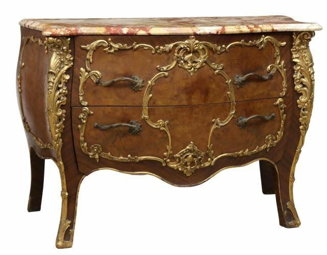 LOUIS XV STYLE MARBLE TOP BOMBE 35a836