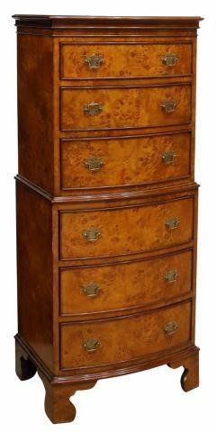 GEORGIAN STYLE BURLWOOD CHEST OF 35a885