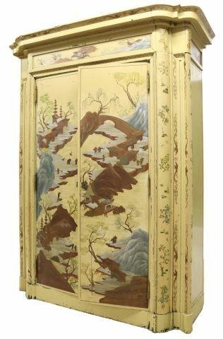 MONUMENTAL PAINTED CHINOISERIE