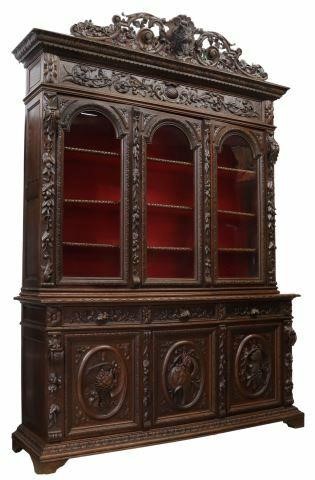 SPECTACULAR FRENCH CARVED OAK HUNT 35a8ba