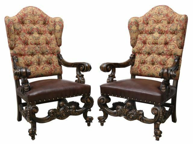  2 OVERSIZED BAROQUE STYLE WINGBACK 35a8ca