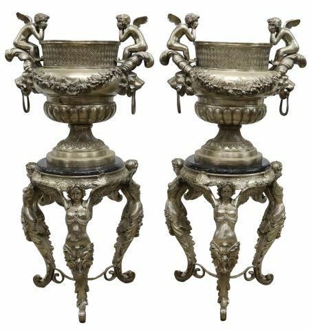  2 CLASSICAL STYLE SILVERED BRONZE 35a8c4