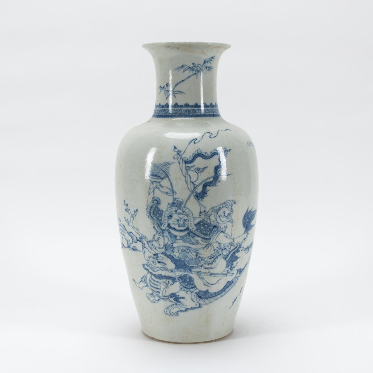 CHINESE BLUE WHITE HORSE RIDER 35a915