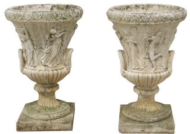  2 CAST STONE GARDEN STATUARY 35a926