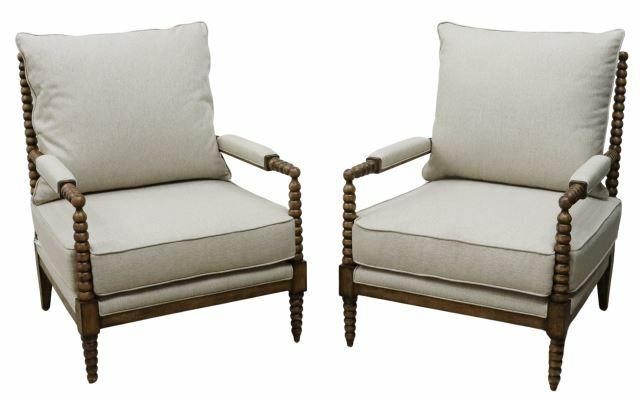  2 CONTEMPORARY UPHOLSTERED ARMCHAIRS pair  35a949