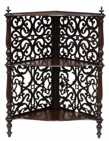 VICTORIAN MAHOGANY CORNER ETAGERE 35a996