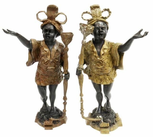 (2) PARCEL GILT BRONZE BLACKAMOOR