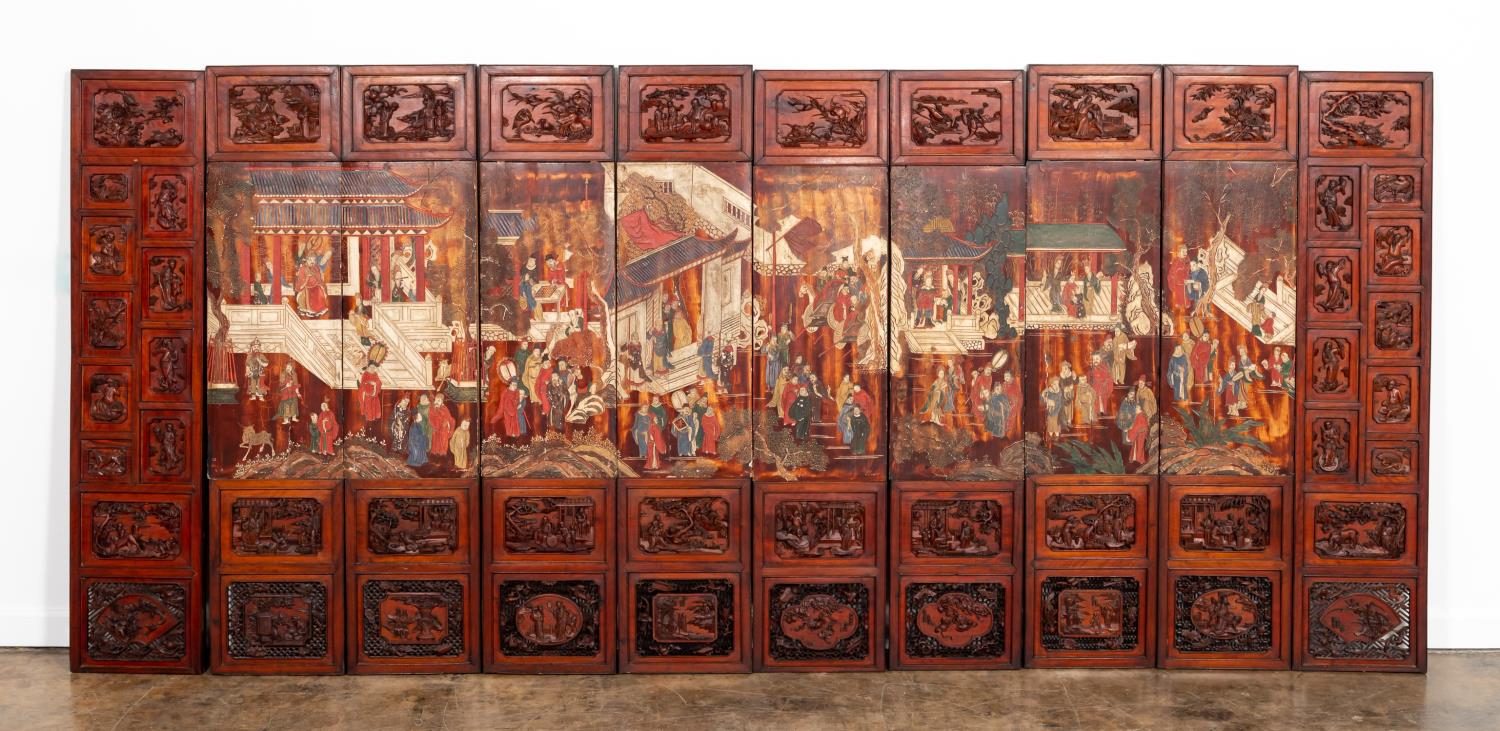 10 PANEL CHINESE FIGURAL & LANDSCAPE