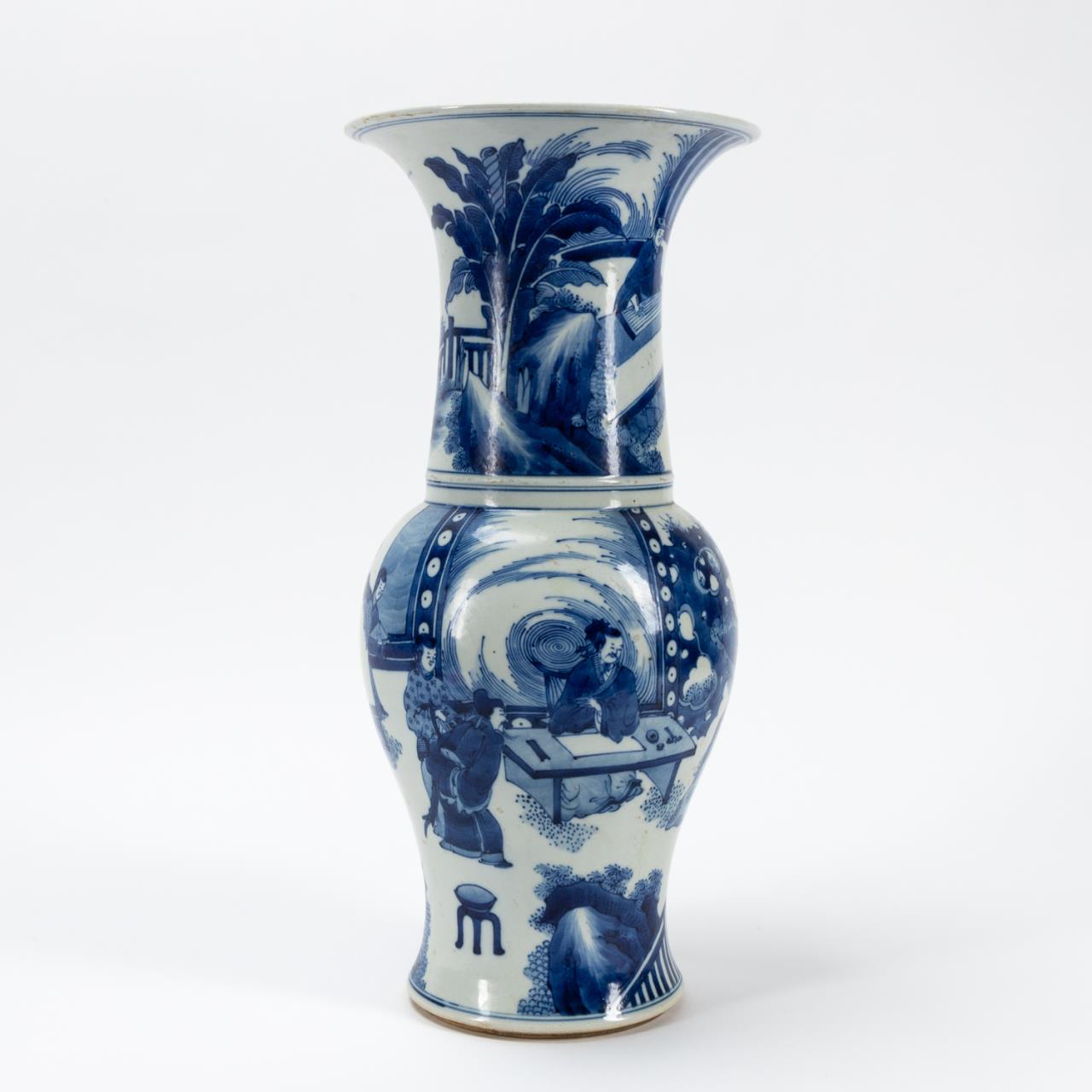 CHINESE BLUE & WHITE FIGURAL PHOENIX