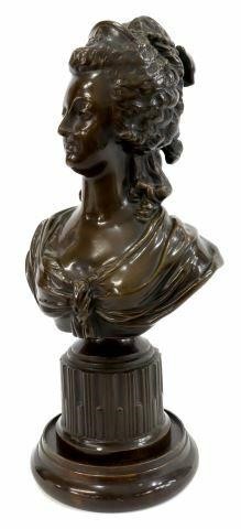 FRENCH STYLE CAST BRONZE BUST MARIE 35aa2c
