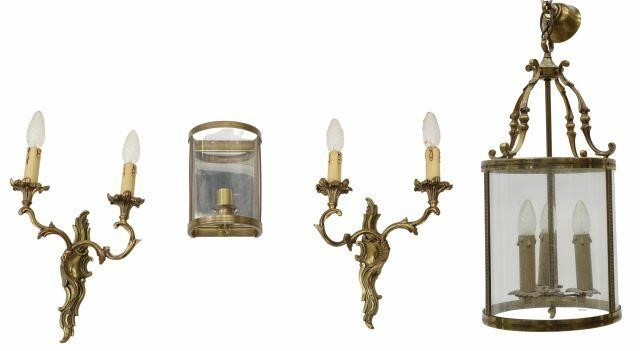  4 FRENCH GILT METAL SCONCES  35aa69