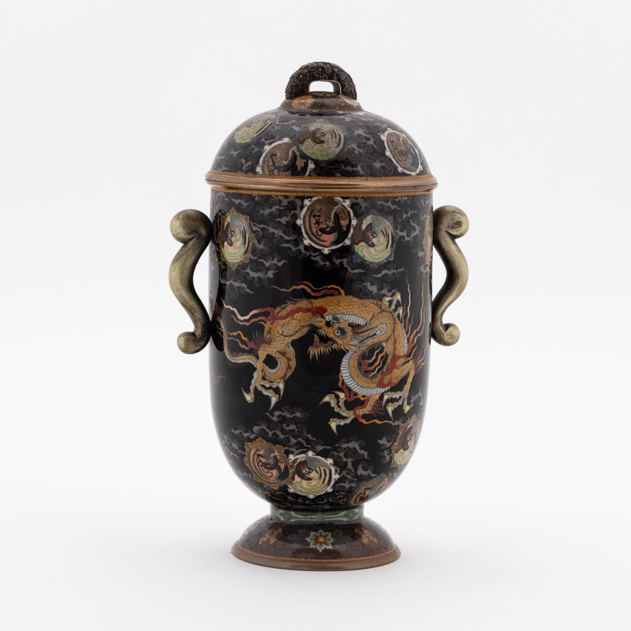 JAPANESE ORNATE CLOISONNE LIDDED