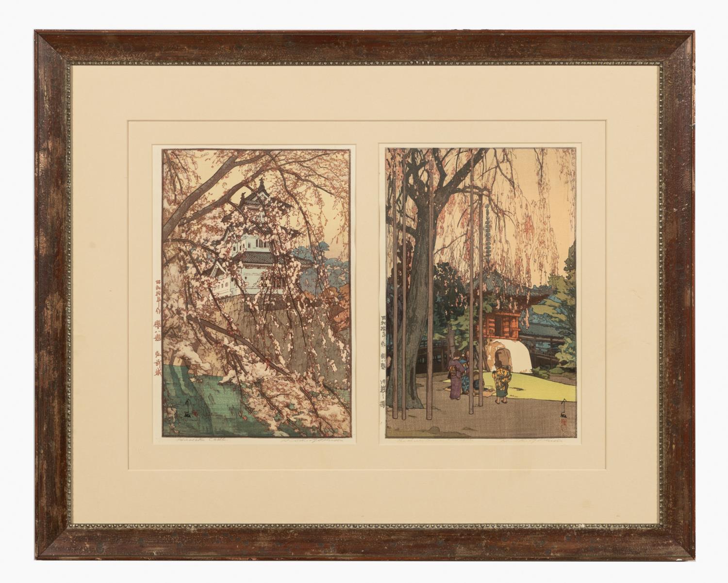 2 HIROSHI YOSHIDA WOODBLOCKS FRAMED 35aa82