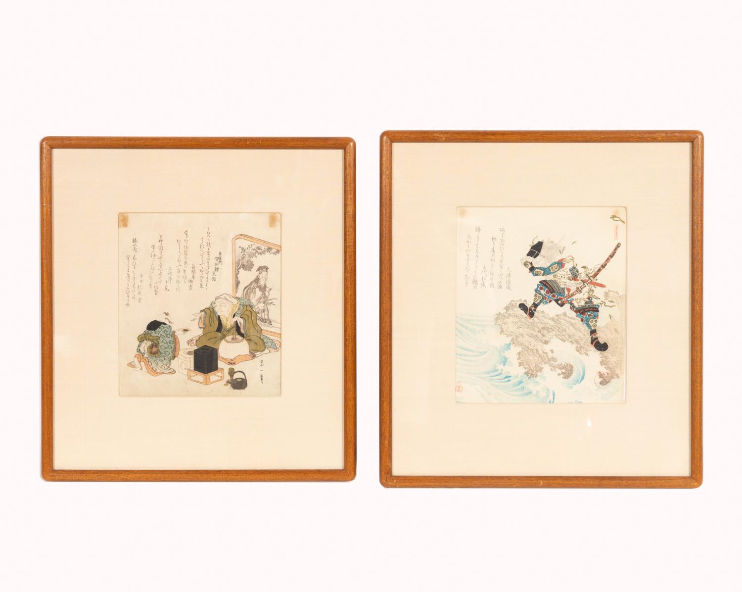 TWO JAPANESE SCHOOL FIGURAL WORKS ON