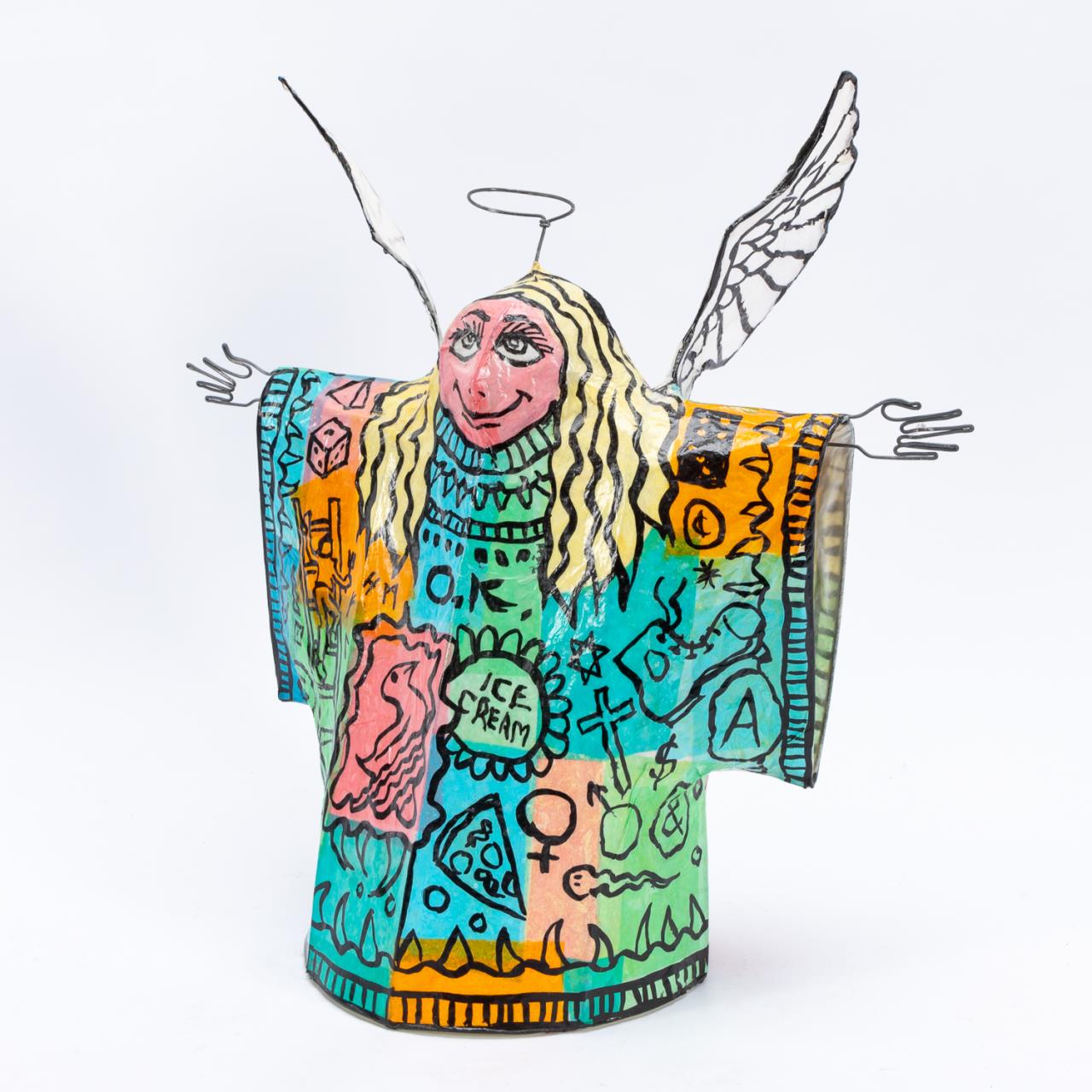 JOHN RICHARDS FOLK ARTPAINTED ANGEL